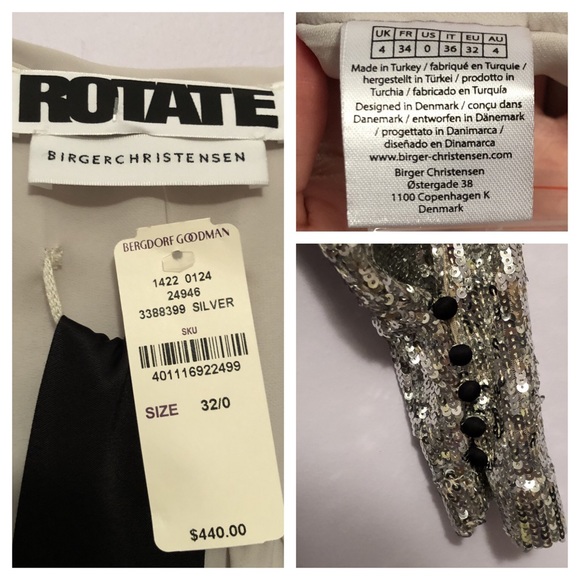 ROTATE Samantha Glam Sequins Fringe Wrap Dress - Picture 13 of 16